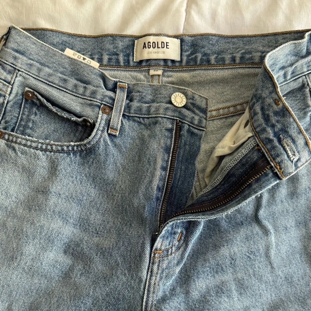 Agolde Cherie High Rise Straight Jeans in Merit Light Wash Denims Jeans Size 26 - Picture 3 of 7